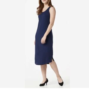 Isaac Mizrahi Sleeveless Knit Midi Dress Side Slit